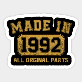 Made In 1992 Birthday Gifts 32 Years Old 32nd Bday Present Sticker